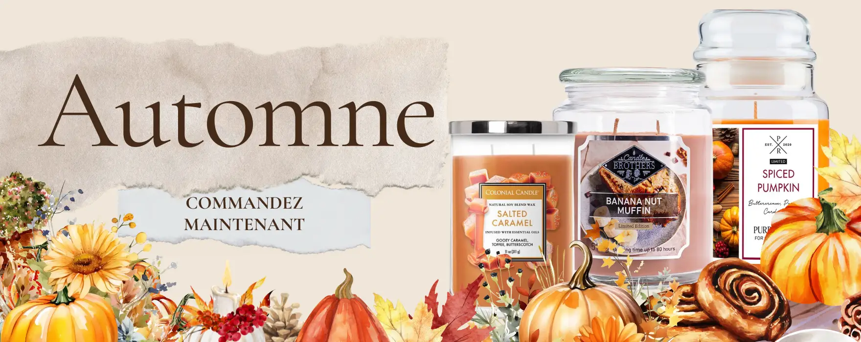 Collection d'automne de bougies parfumées - Fabricant, grossiste et distributeur de bougies CWStore