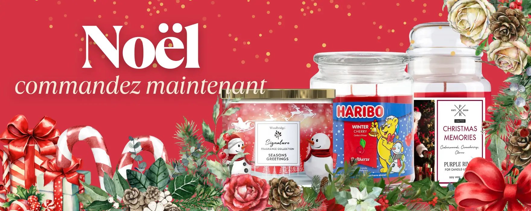 Collection de bougies parfumées de Noël - Fabricant, grossiste et distributeur de bougies CWStore