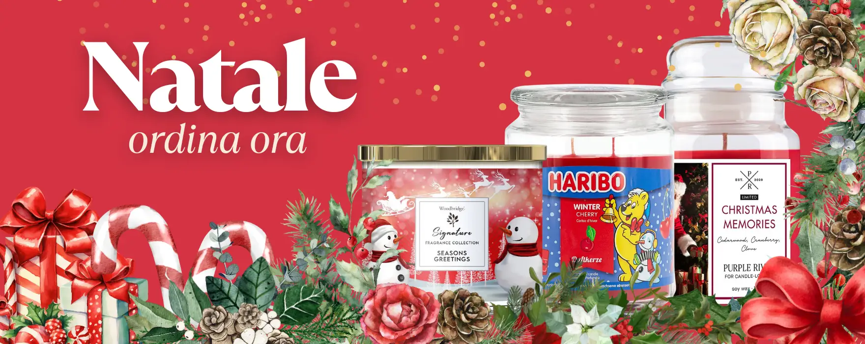Collezione natalizia di candele profumate - produttore di candele, grossista di candele, distributore di candele CWStore