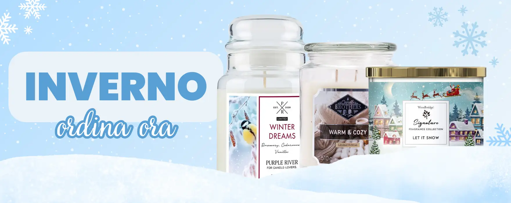Collezione invernale di candele profumate - produttore di candele, grossista di candele, distributore di candele CWStore