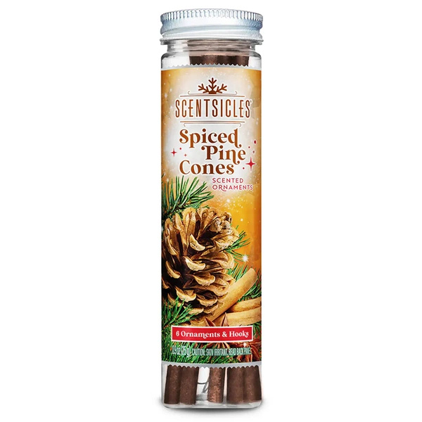Scentsicles bâtonnets parfumés pour le sapin de Noël 6 pcs - Spiced Pine Cones