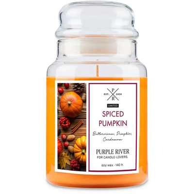 Purple River soja geurkaars in glas 623 g - Spiced Pumpkin