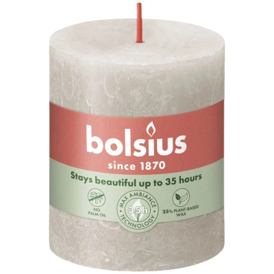 Bolsius Rustic 80/68 mm trunk candle - Sandy Gray