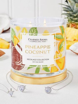 Charmed Aroma papuošalų žvakė su karoliais - Pineapple Coconut
