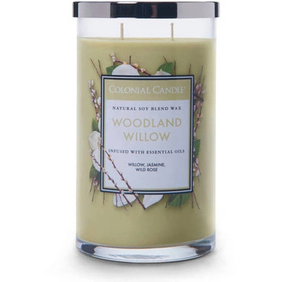 Colonial Candle Classic large soy scented candle in tumbler glass 19 oz 538 g - Woodland Willow