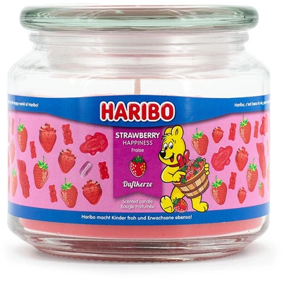 Bougie parfumée en verre Haribo 300 g - Strawberry Happiness