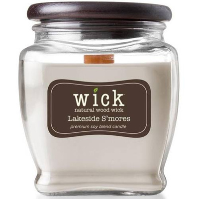 Bougie de soja parfumée Colonial Candle Wick mèche en bois 15 oz 425 g - Lakeside Smores
