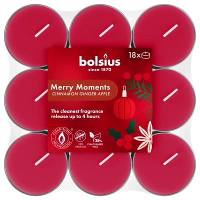 Bolsius True Glow Kalėdų kvapiosios arbatžolės 18 vnt Merry Moments