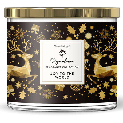 Woodbridge Signature Collection didelė 3 dagčių kvapni žvakė stiklinėje 410 g - Joy To The World