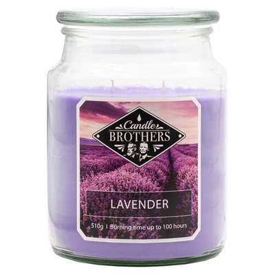 Kvapioji žvakė didelė stiklinėje Candle Brothers 510 g - Levandos Lavender