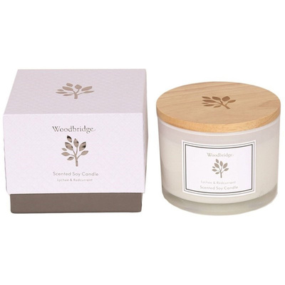 Cadeau kaars soja geurig grote Woodbridge - Lychee Redcurrant