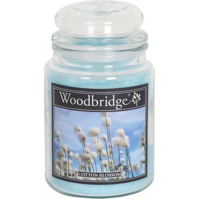 Scented candle in glass large Woodbridge - Cotton Blossom