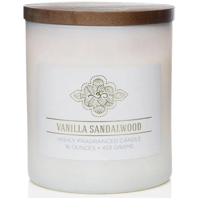 Colonial Candle Wellness large scented jar candle soy blend 16 oz 453 g - Vanilla Sandalwood