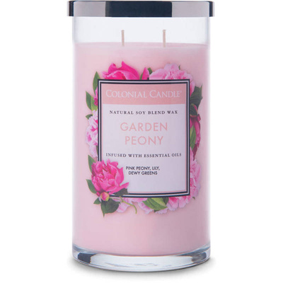 Colonial Candle Classic duża sojowa świeca zapachowa w szkle typu tumbler 19 oz 538 g - Garden Peony