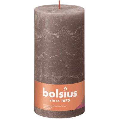 Bolsius Rustic XXL trunk candle 200/100 mm - Taupe