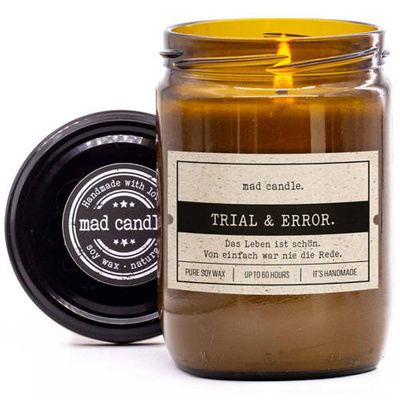 Подарочная свеча соя ароматный Mad Candle 360 гр - Trial & Error