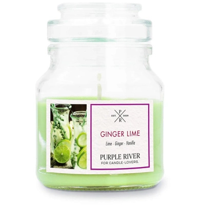 Purple River Bougie parfumée au soja en verre 113 g - Ginger Lime