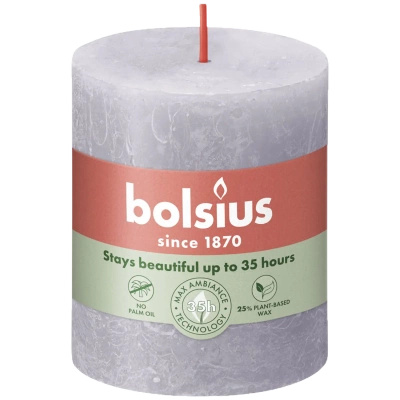 Bolsius Rustic świeca pieńkowa 80/68 mm - Frosted Lavender