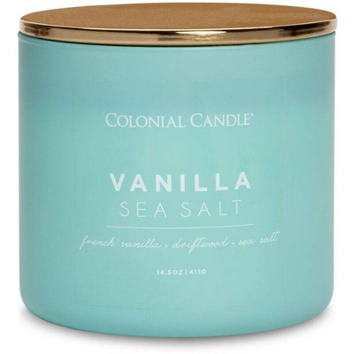 Colonial Candle Pop Of Color sojowa świeca zapachowa w szkle 3 knoty 14.5 oz 411 g - Vanilla Sea Salt