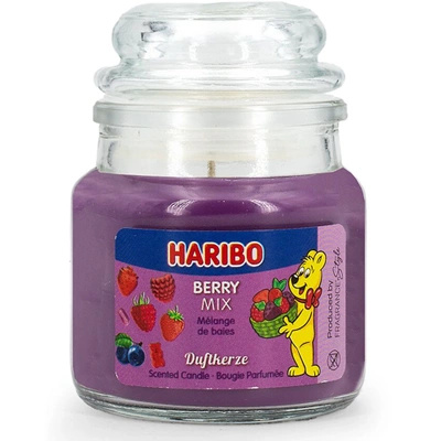Haribo piccola candela profumata in vetro 85 g - Berry Mix