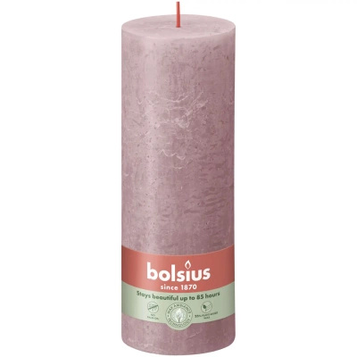Bolsius Rustic vela tocón 190/68 mm - Rosa ceniza