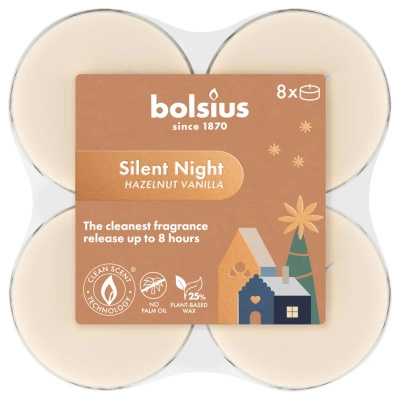 Bolsius True Glow Noël maxi bougies à réchaud parfumées 8 pcs Silent Night
