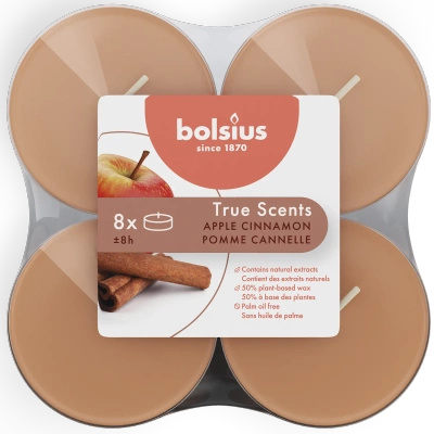 Bolsius True Scents geurende theelichtjes maxi 8 stuks - Apple & Cinnamon