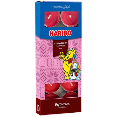 Haribo velas de té perfumadas de Navidad 10 uds - Strawberry Happiness