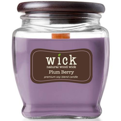 Sojų kvapo žvakė medinė dagtis Colonial Candle Wick - Plumberry