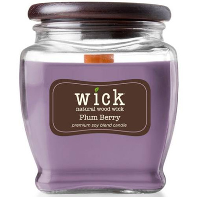 Sojowa świeca zapachowa drewniany knot Colonial Candle Wick - Plumberry