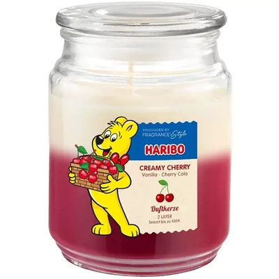 Vela aromática Haribo 2 en 1 510 g - Creamy Cherry