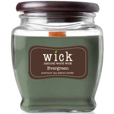 Soja geurkaars houten lont Colonial Candle Wick - Evergreen