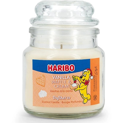 Haribo maža kvapni žvakė stiklinėje 85 g - Vanilla Waffle Cream