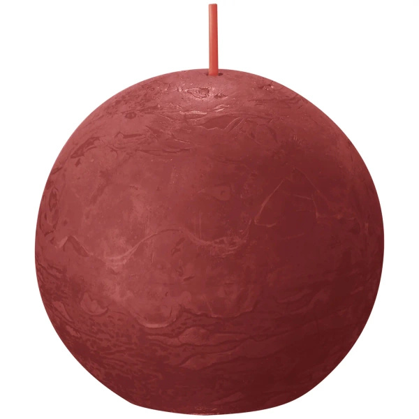 Bolsius Rustic bola de vela de 76 mm - Rojo delicado