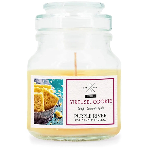 Purple River Candela profumata di soia in vetro 113 g - Streusel Cookie