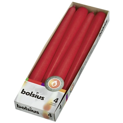 Bolsius spijkerkaarsen 245/24 mm 4 st - Rood