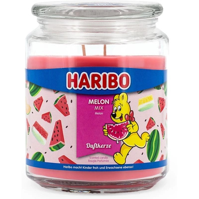 Veľká vonná sviečka v skle Haribo 510 g - Melon Mix