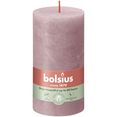 Bolsius Rustic bougie de souche 130/68 mm - Rose cendré