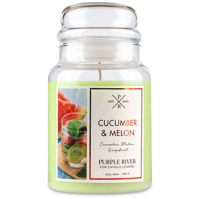 Sójová vonná sviečka Cucumber Melon Purple River 623 g