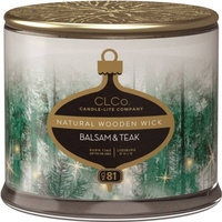 Kerst geurkaars houten lont Candle-lite CLCo 396 g - No. 81 Balsam Teak