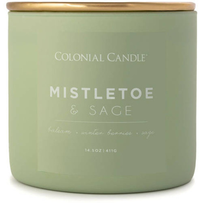 Colonial Candle Pop Of Color geurkaars van sojabonen in glas 3 lonten 14,5 oz 411 g - Mistletoe & Sage
