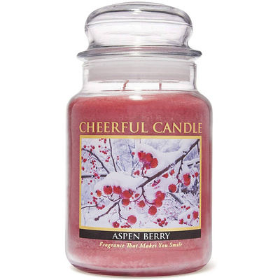 Cheerful Candle didelė kvapni žvakė stikliniame indelyje 2 dagčiai 24 uncijos 680 g - Aspen Berry
