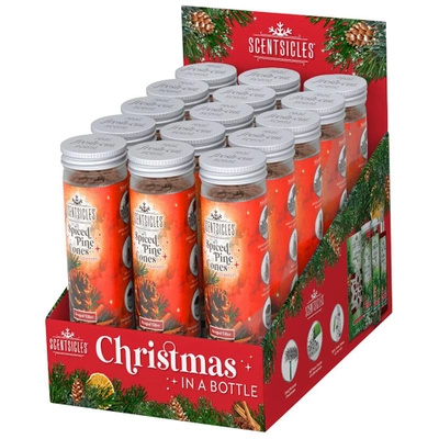 Scentsicles présentoir collectif de granulés parfumés pour un arbre de Noël Spiced Pine Cones 15 pcs