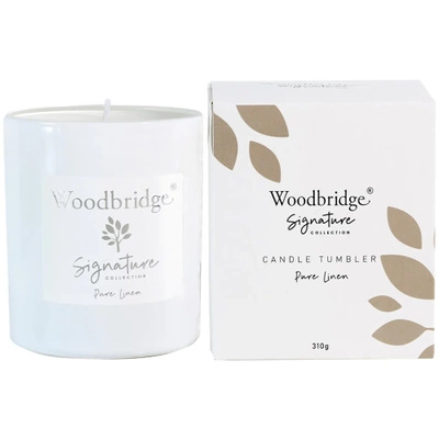 Woodbridge Signature bougie parfumée en verre - Pure Linen 310 g