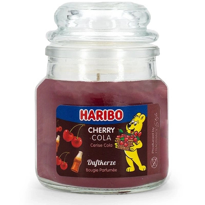 Haribo piccola candela profumata in vetro 85 g - Cherry Cola