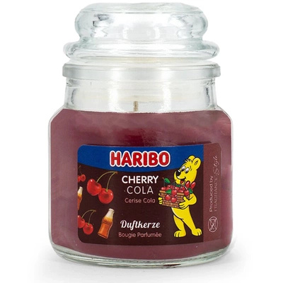 Haribo pequeña vela perfumada en vaso 85 g - Cherry Cola