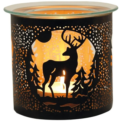 Woodbridge kovový aroma lampa pre vosk oleje svietnik 2v1 Stag Black