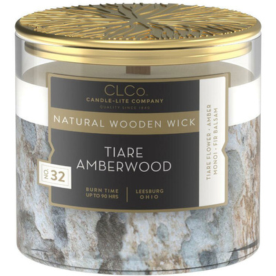 Scented candle wooden wick Candle-lite CLCo 396 g - No. 99 Tiare Amberwood