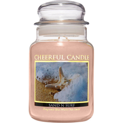 Cheerful Candle grande bougie parfumée en pot de verre 2 mèches 24 oz 680 g - Sand N Surf