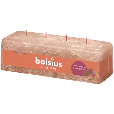 Bolsius Rustic XXL rectangle candle 4 wicks 80/90/250 mm - Creamy Caramel